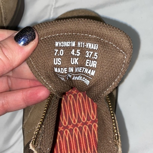 Keds Suede Sneakers Size 7 Brown Tan Slip On Zip Walking Shoes Loafers - Picture 10 of 10